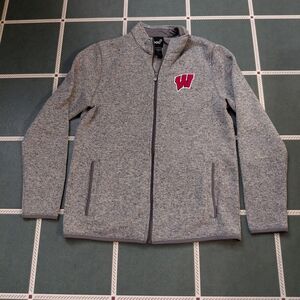 Gray Gen2 Zip-Up Fleece Jacket with Red 'W' Patch